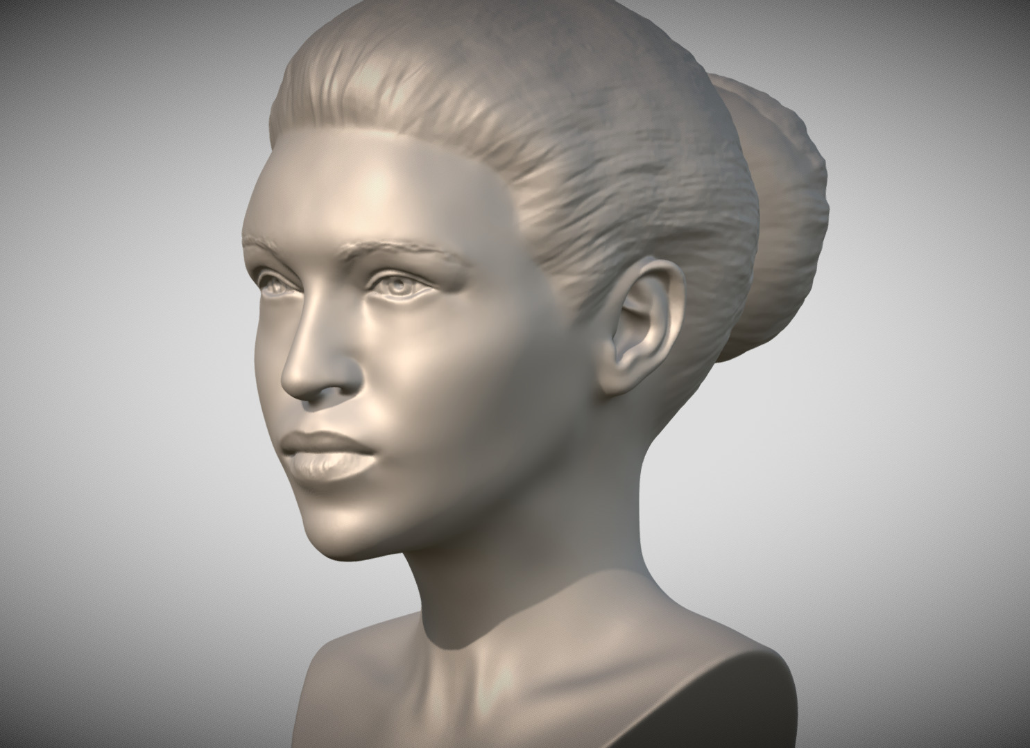 Attractive woman bust 3D printing ready 2 3D print model_2
