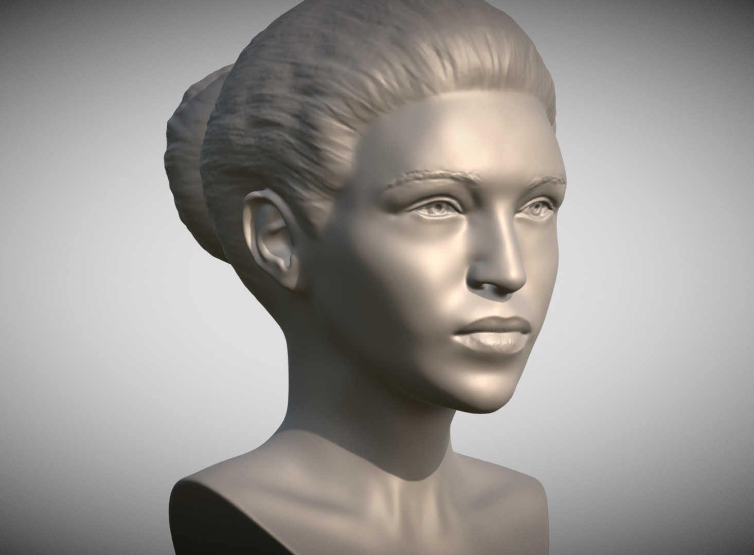 Attractive woman bust 3D printing ready 2 3D print model_8