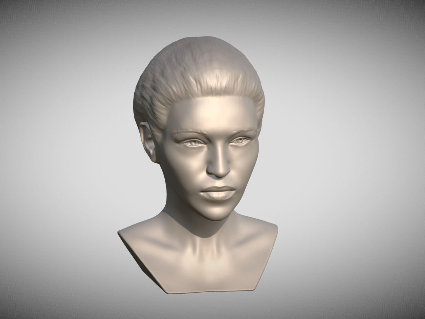 Attractive woman bust 3D printing ready 2 3D print model_14