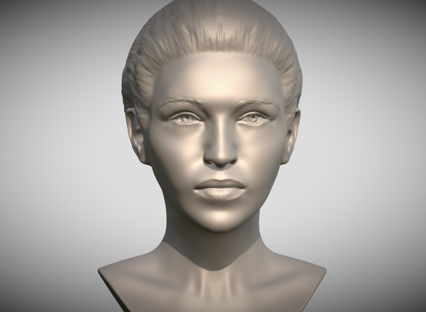 Attractive woman bust 3D printing ready 2 3D print model_10