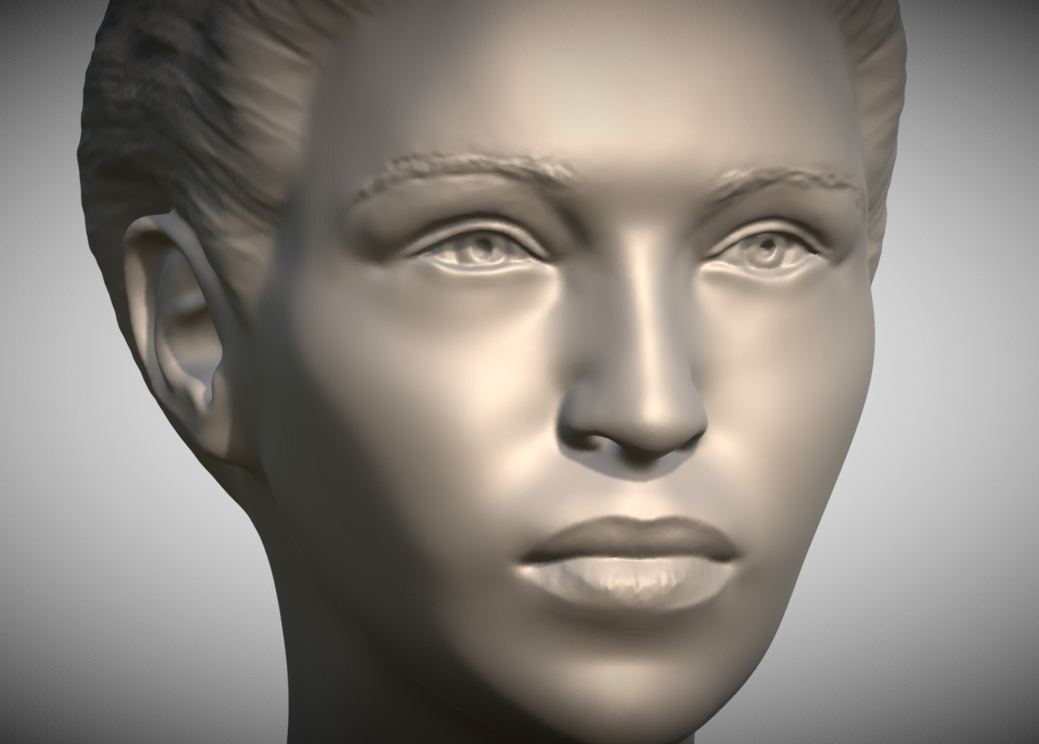 Attractive woman bust 3D printing ready 2 3D print model_11