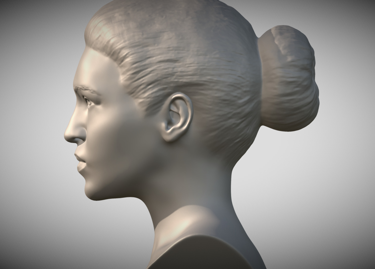 Attractive woman bust 3D printing ready 2 3D print model_4