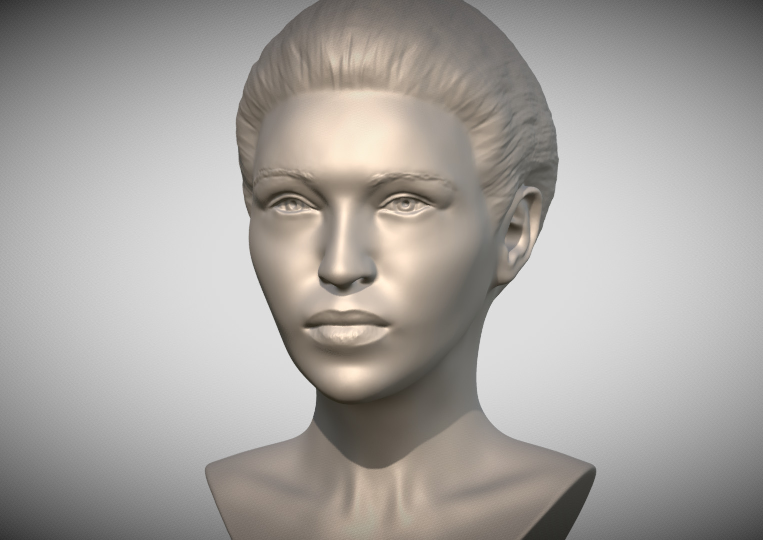 Attractive woman bust 3D printing ready 2 3D print model_1