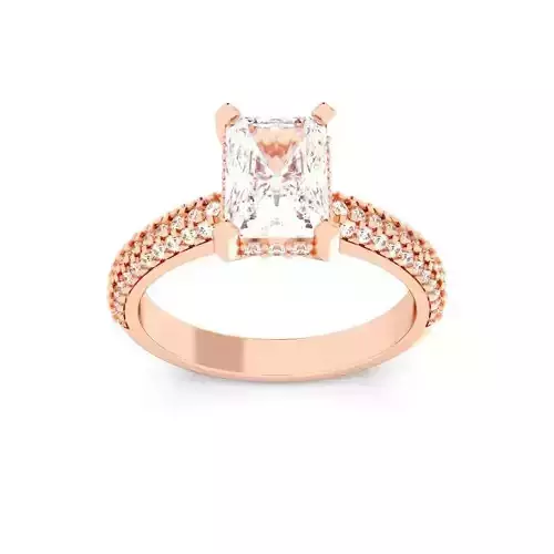 Radiant Cut Hidden Halo Engagement Ring