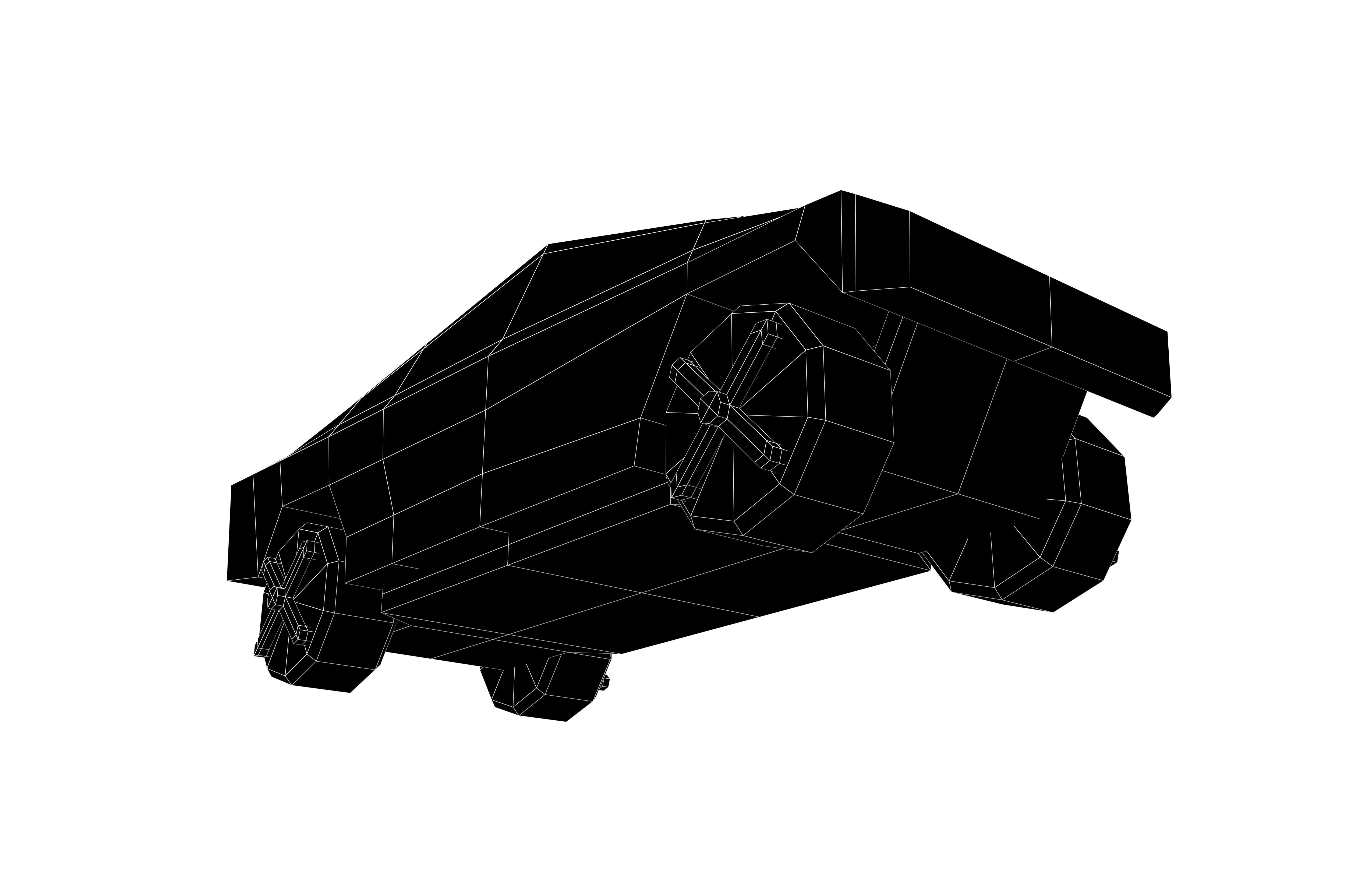Low Poly Cyber Car v1 003 Low-poly 3D model_7