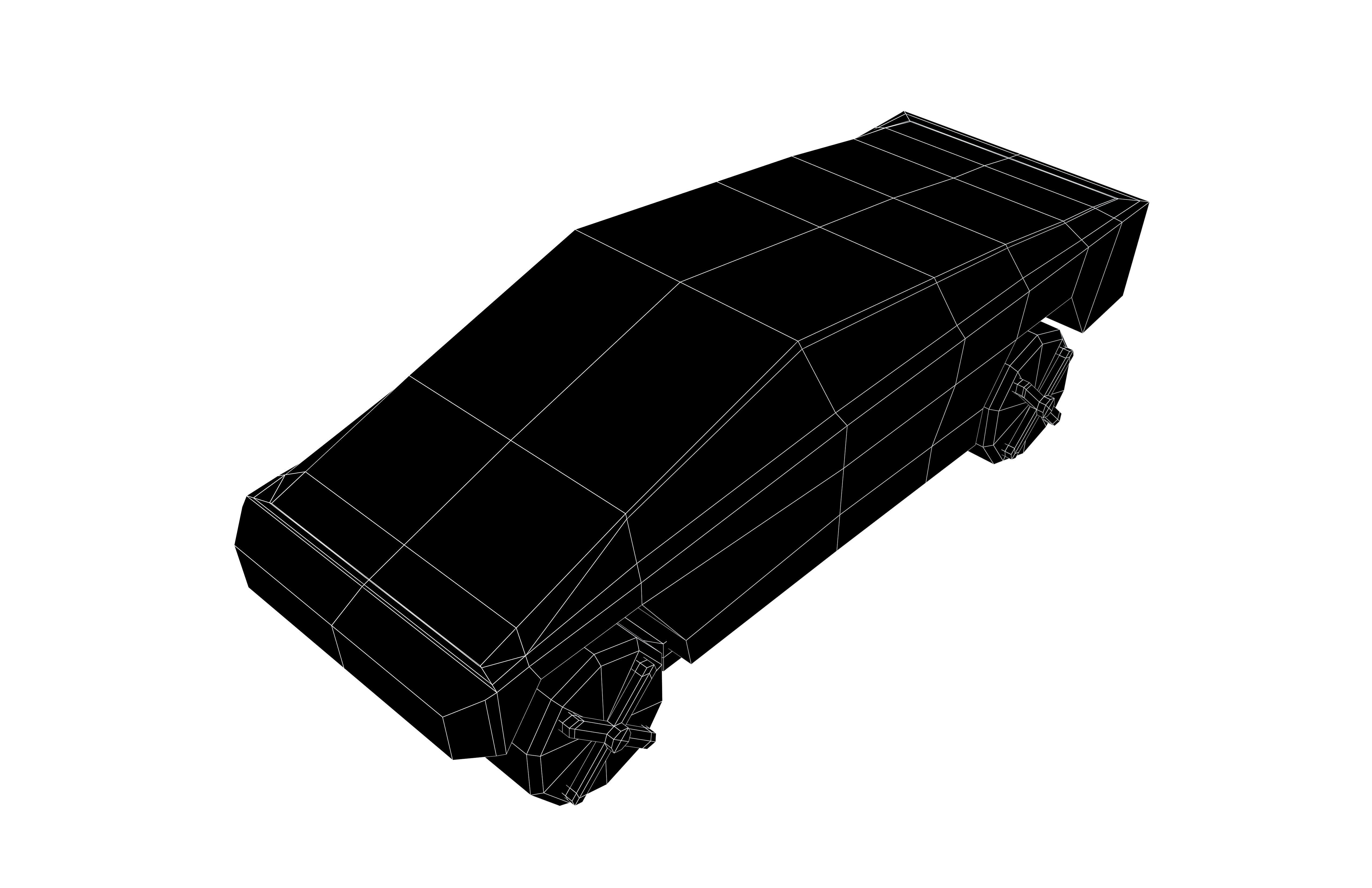 Low Poly Cyber Car v1 003 Low-poly 3D model_6