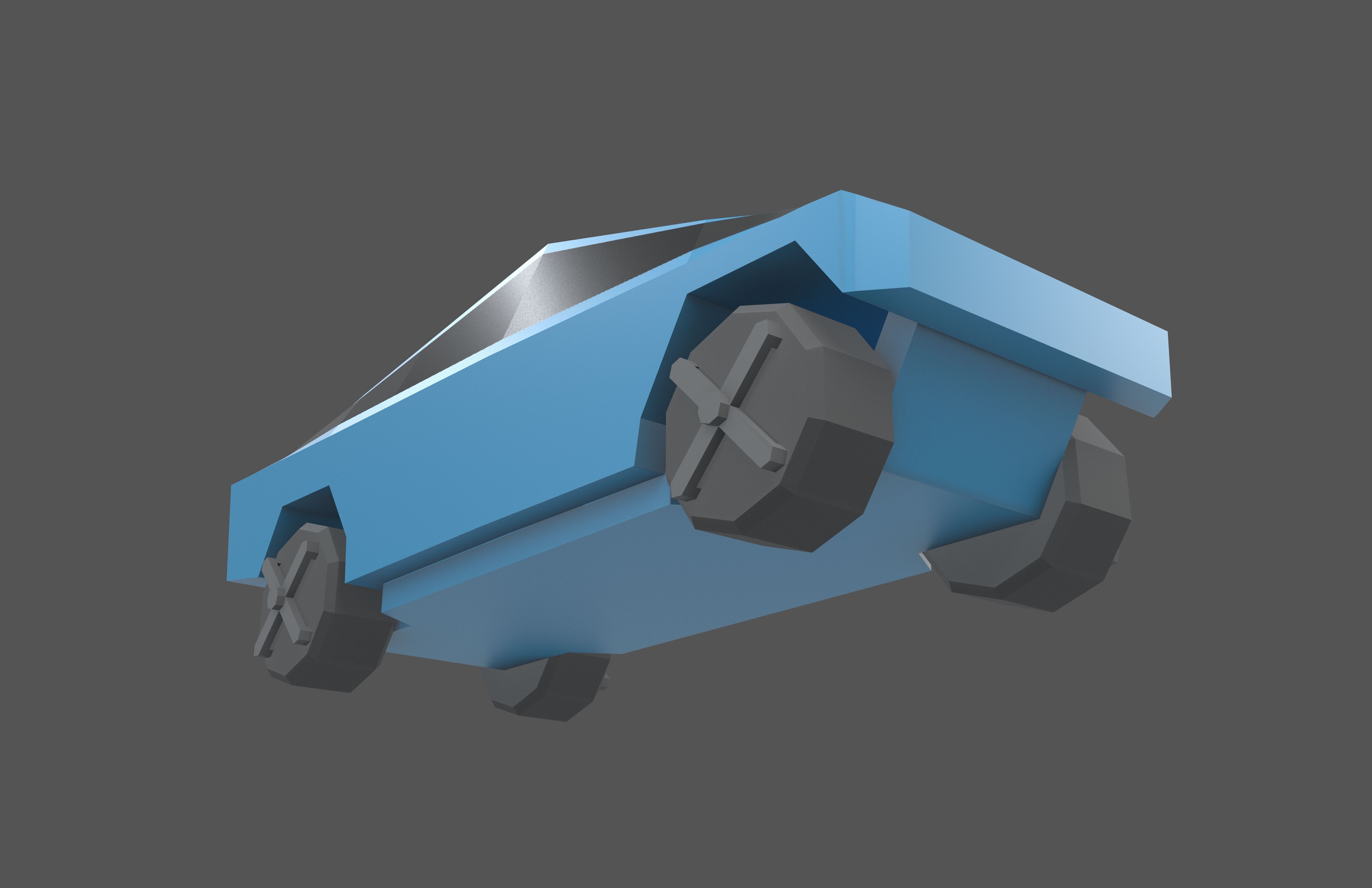 Low Poly Cyber Car v1 003 Low-poly 3D model_3