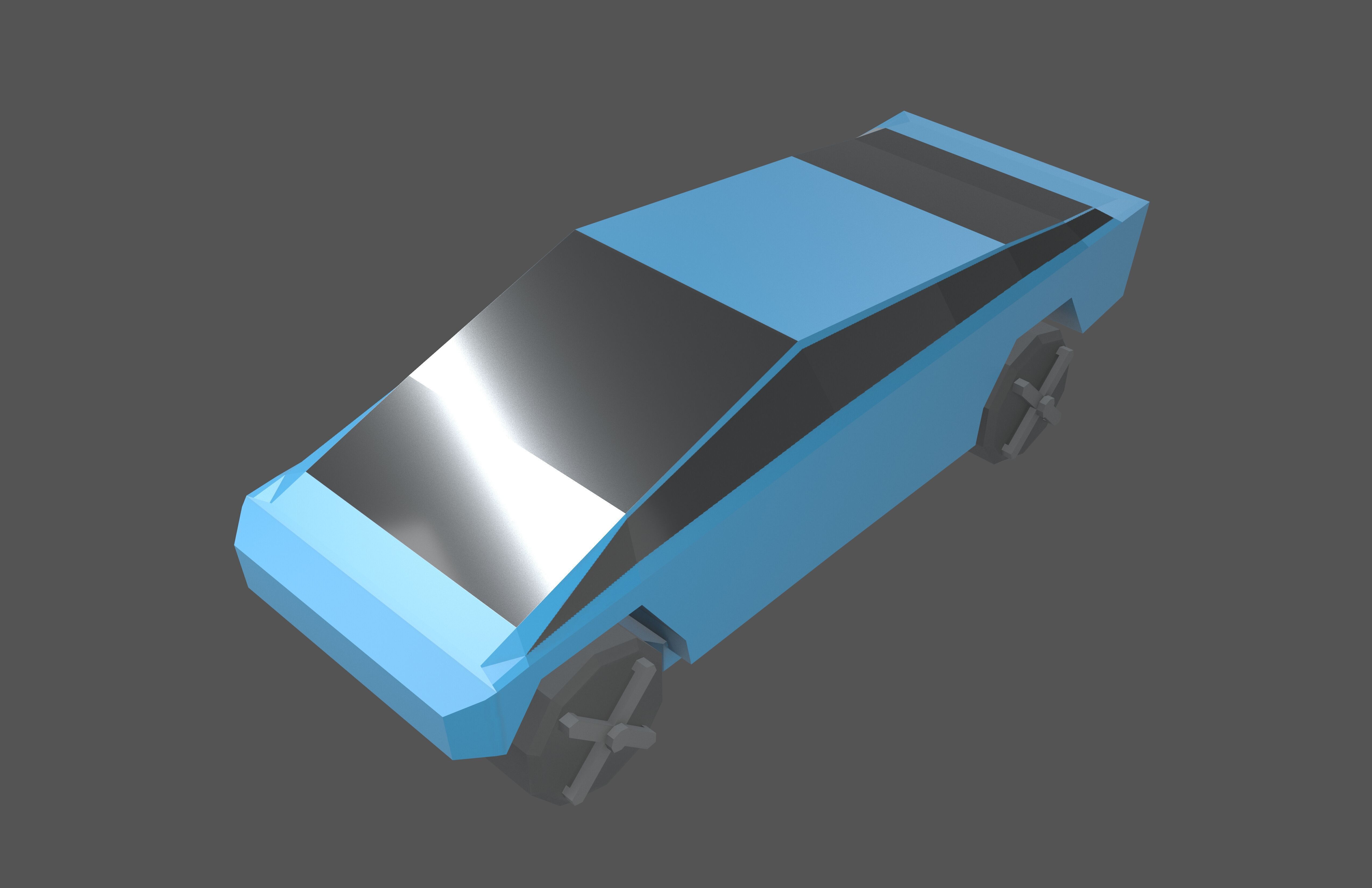 Low Poly Cyber Car v1 003 Low-poly 3D model_2