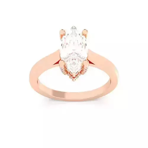 MARQUIS Cut Hidden Halo Engagement Ring