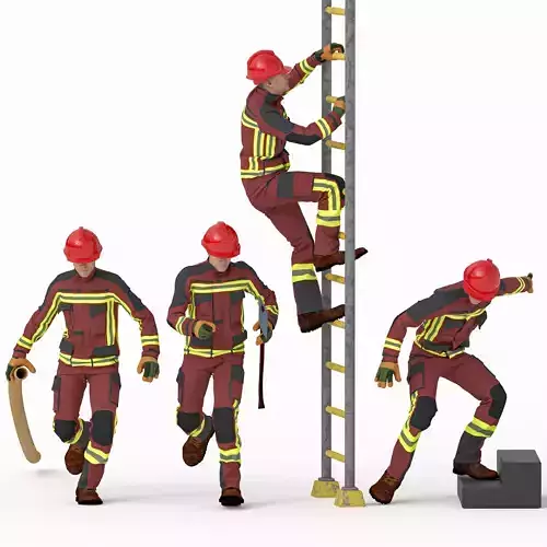 Fireman Climbing Ladder 4 pose