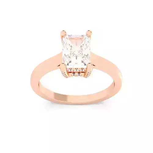 RADIANT Cut Hidden Halo Engagement Ring