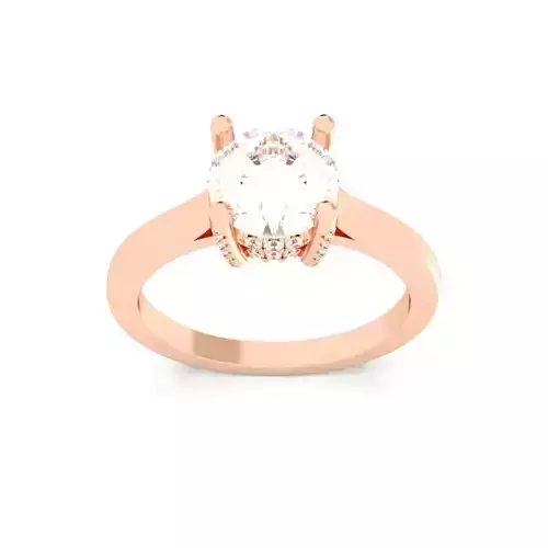 ROUND Cut Hidden Halo Engagement Ring