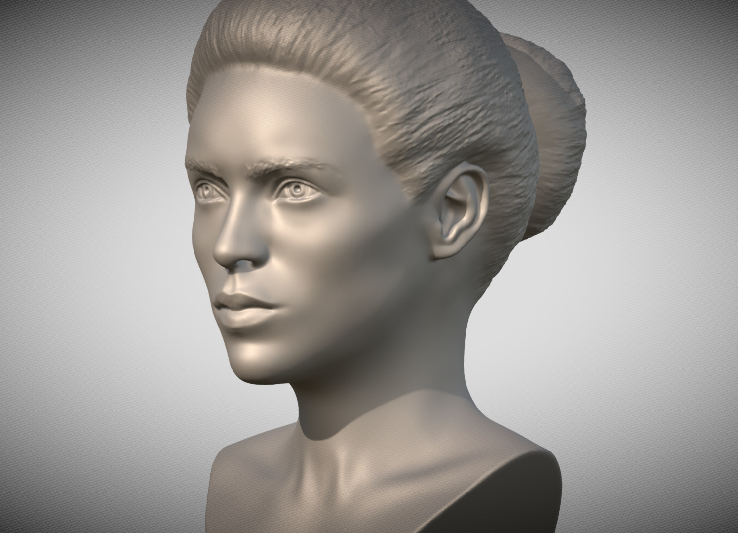 Attractive woman bust 3D printing ready 3 3D print model_2