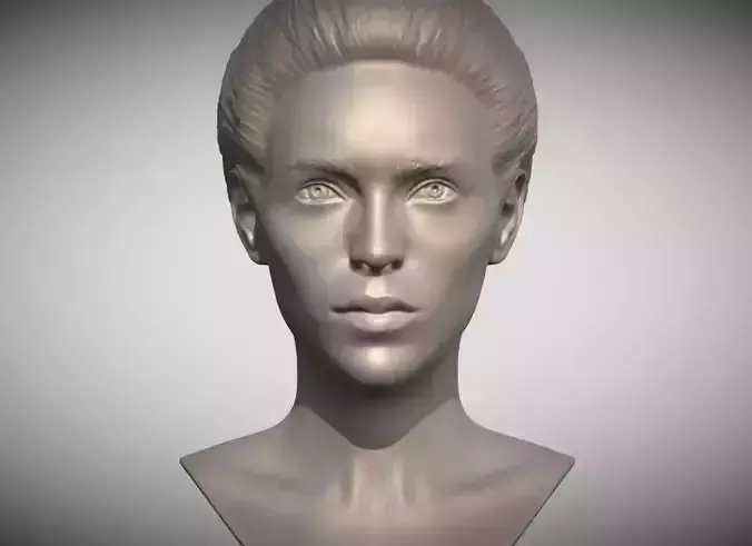 Attractive woman bust 3D printing ready 3