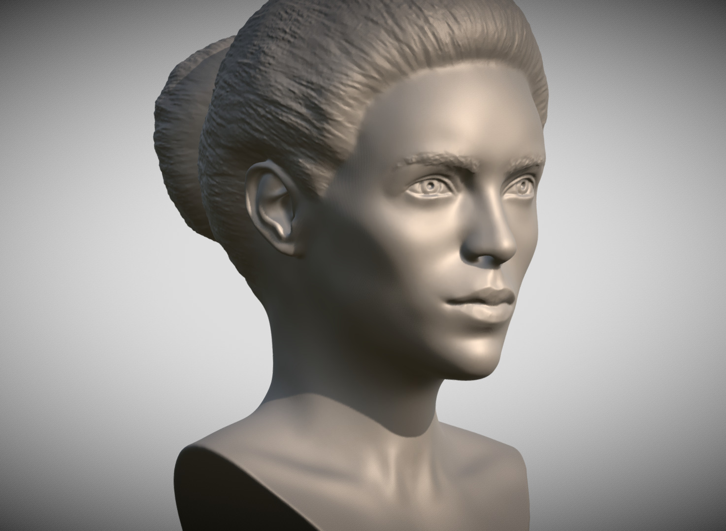 Attractive woman bust 3D printing ready 3 3D print model_7