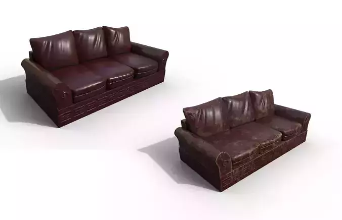 Pack 2 High-Quality 3D Sofa