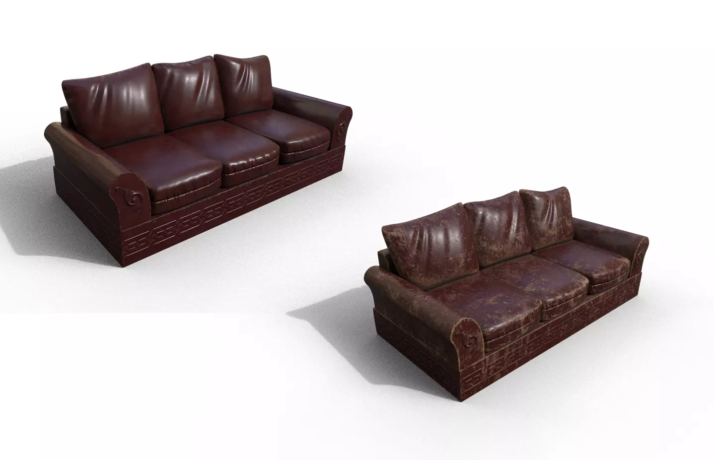 Pack 2 High-Quality 3D Sofa Low-poly 3D model_0