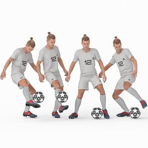 High-Quality 3D Soccer Player - Footballer  Low-poly 3D model