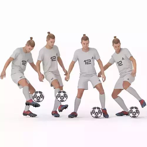 High-Quality 3D Soccer Player - Footballer 