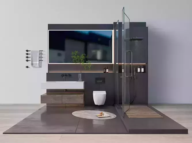 Vanity bathroom set 12 3D model