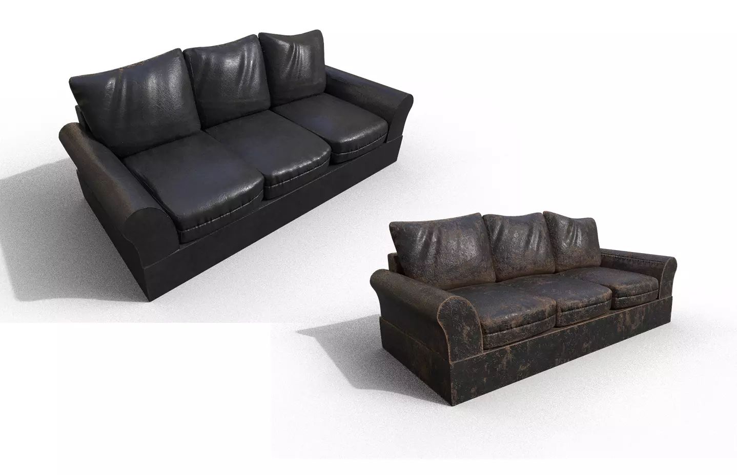 Pack 2 High-Quality 3D Sofa Low-poly 3D model_0