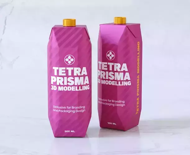 Tetra Prisma Carton Box Packaging 3D model
