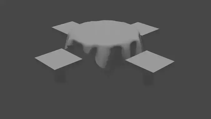 Table with cloth and four chair