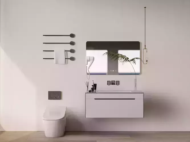 Vanity bathroom set 14 3D model