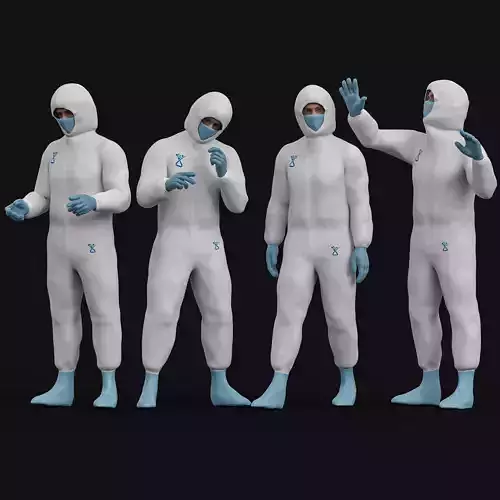 Hazmat Suit - Biohazard Protection Suit Low-poly 3D model