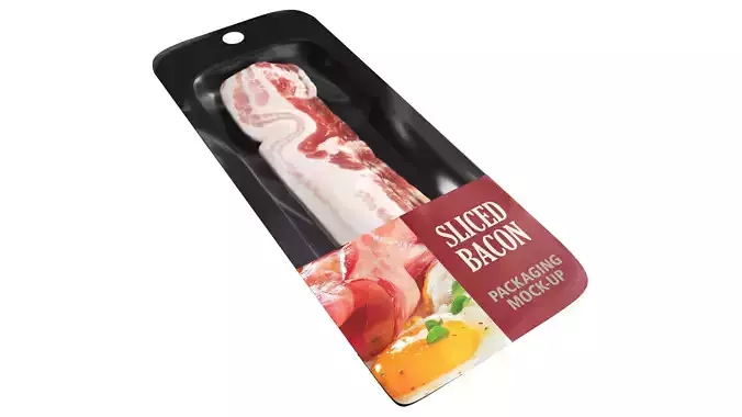 Bacon slices in packaging