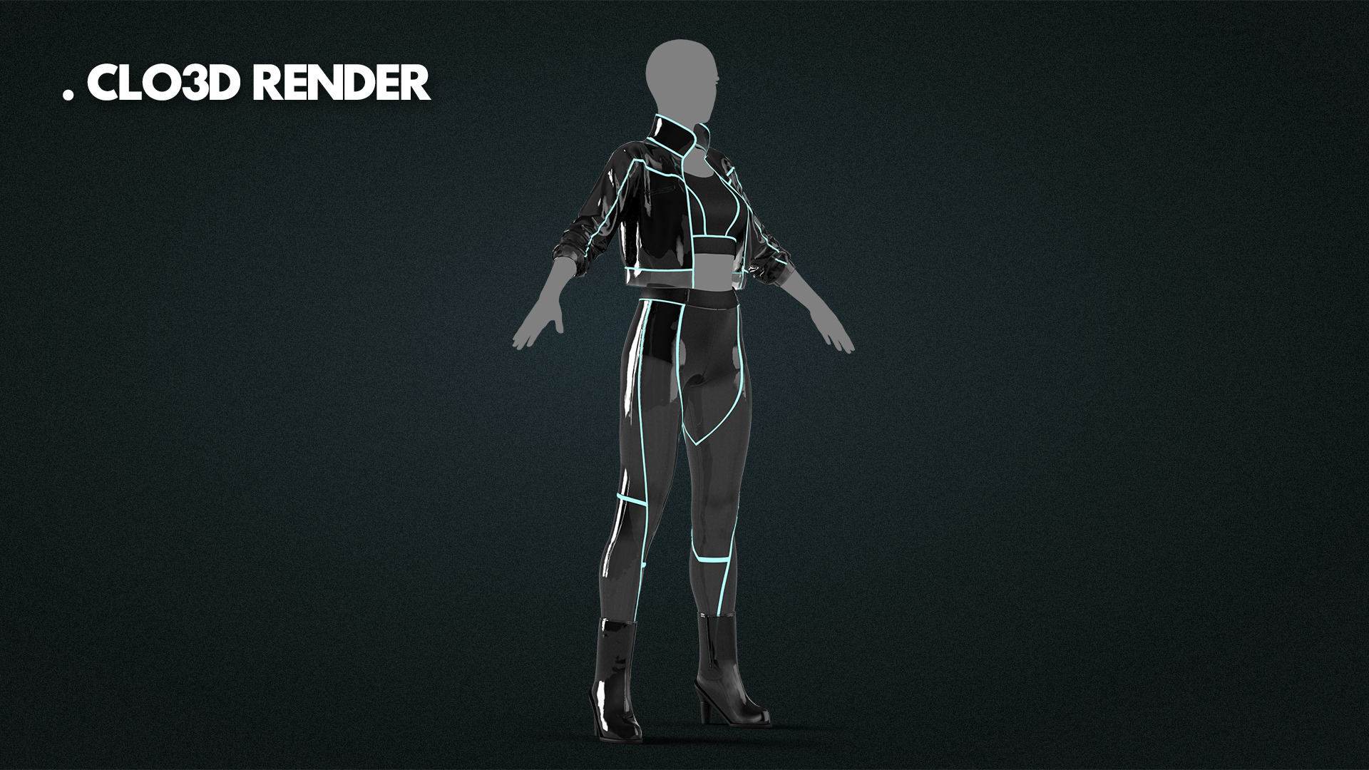 Cyberpunk Neon Outfit Low-poly 3D model_7