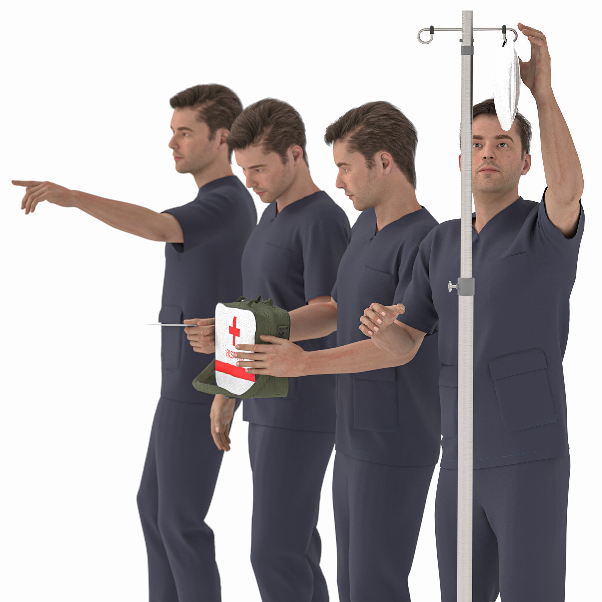 Modern Hospital Building 3D Model Low-poly 3D model_2