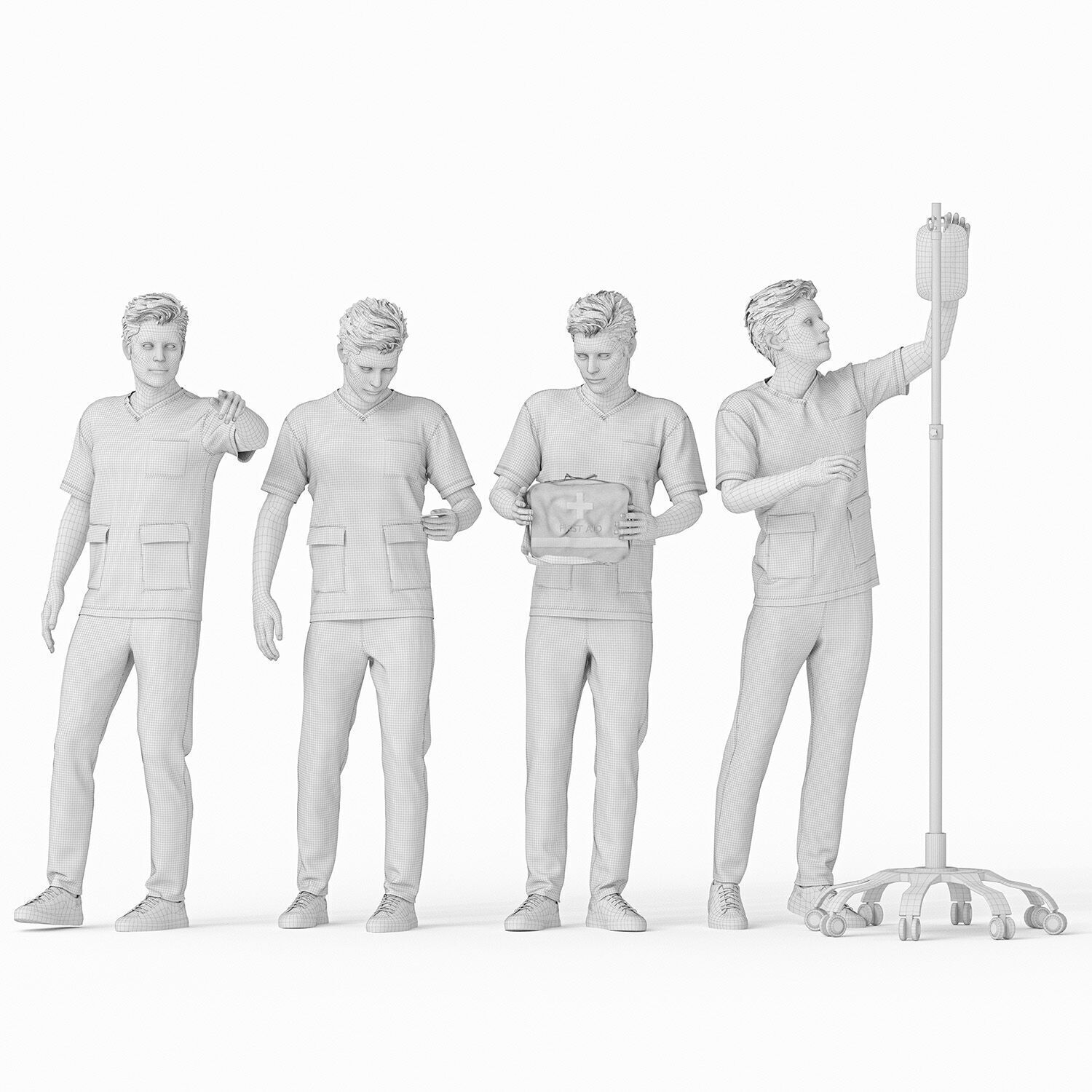 Modern Hospital Building 3D Model Low-poly 3D model_6