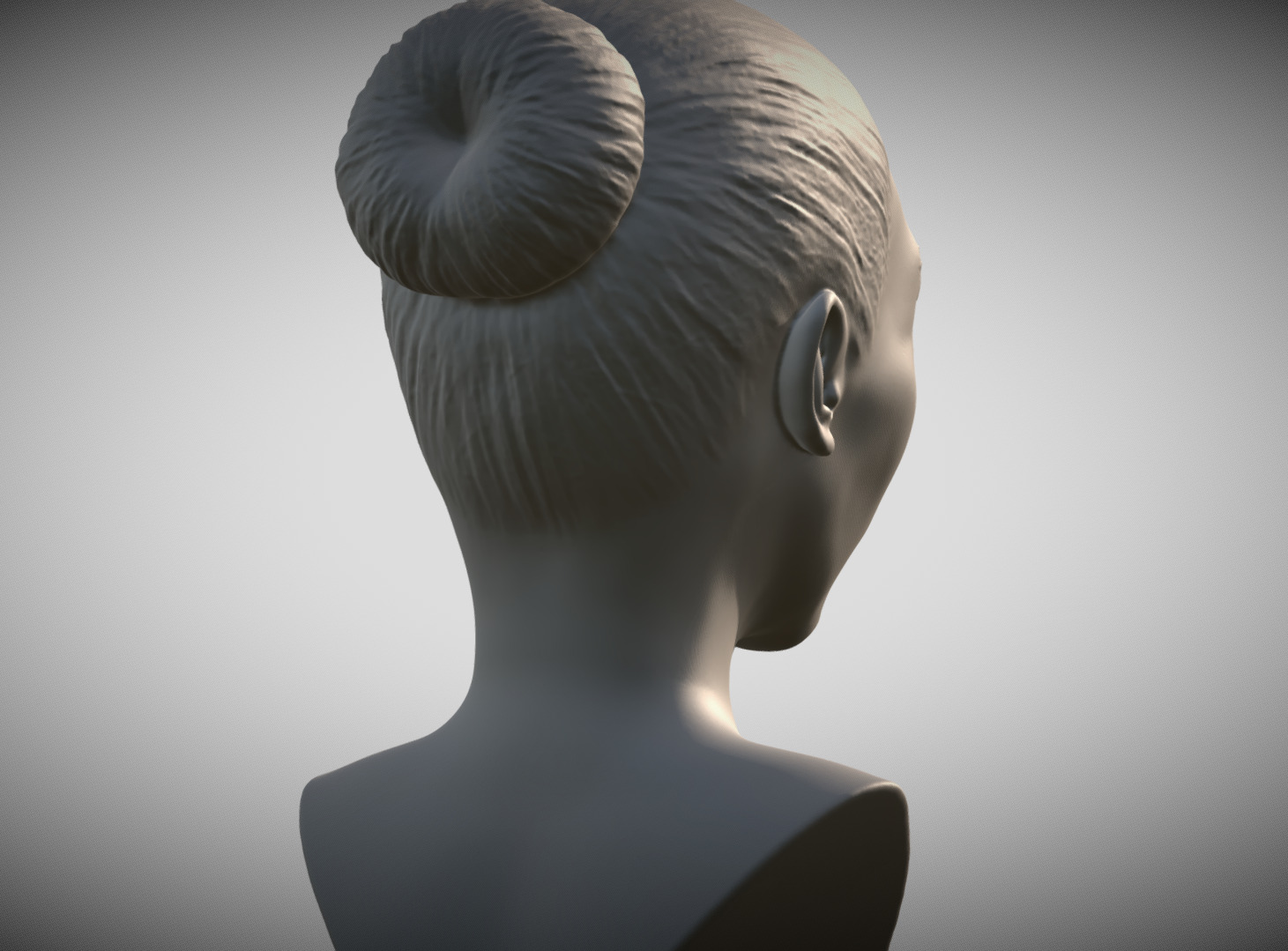 Attractive afroamerican woman bust 3D printing ready 4 3D print model_6