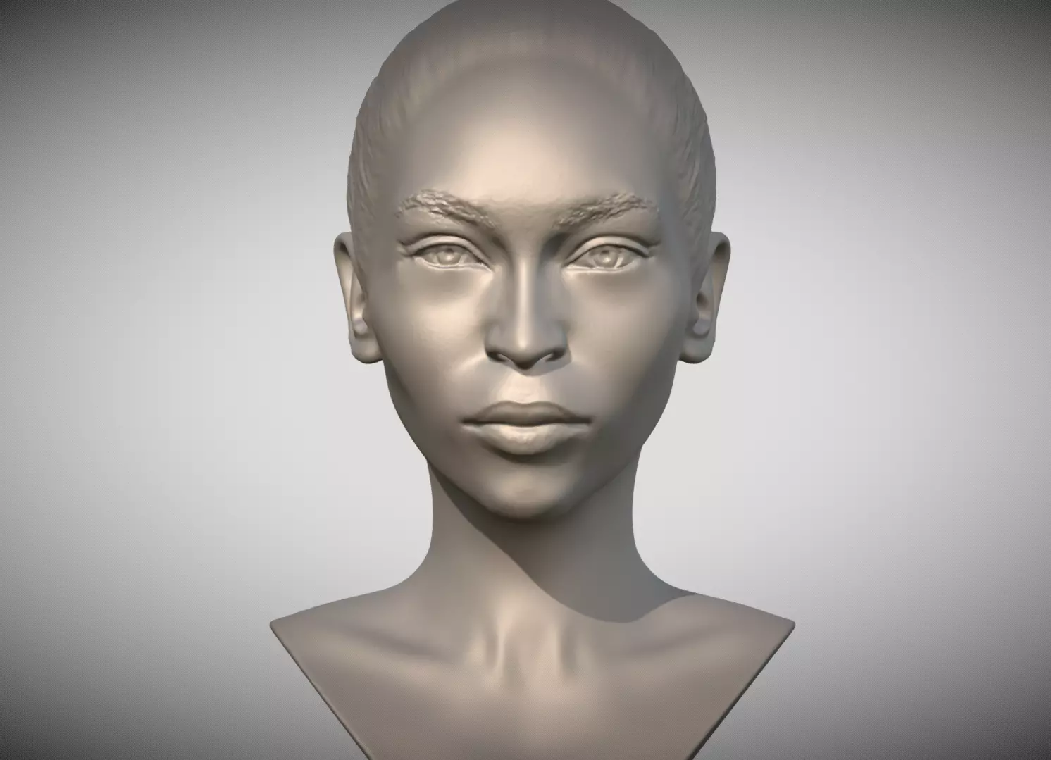 Attractive afroamerican woman bust 3D printing ready 4 3D print model_0