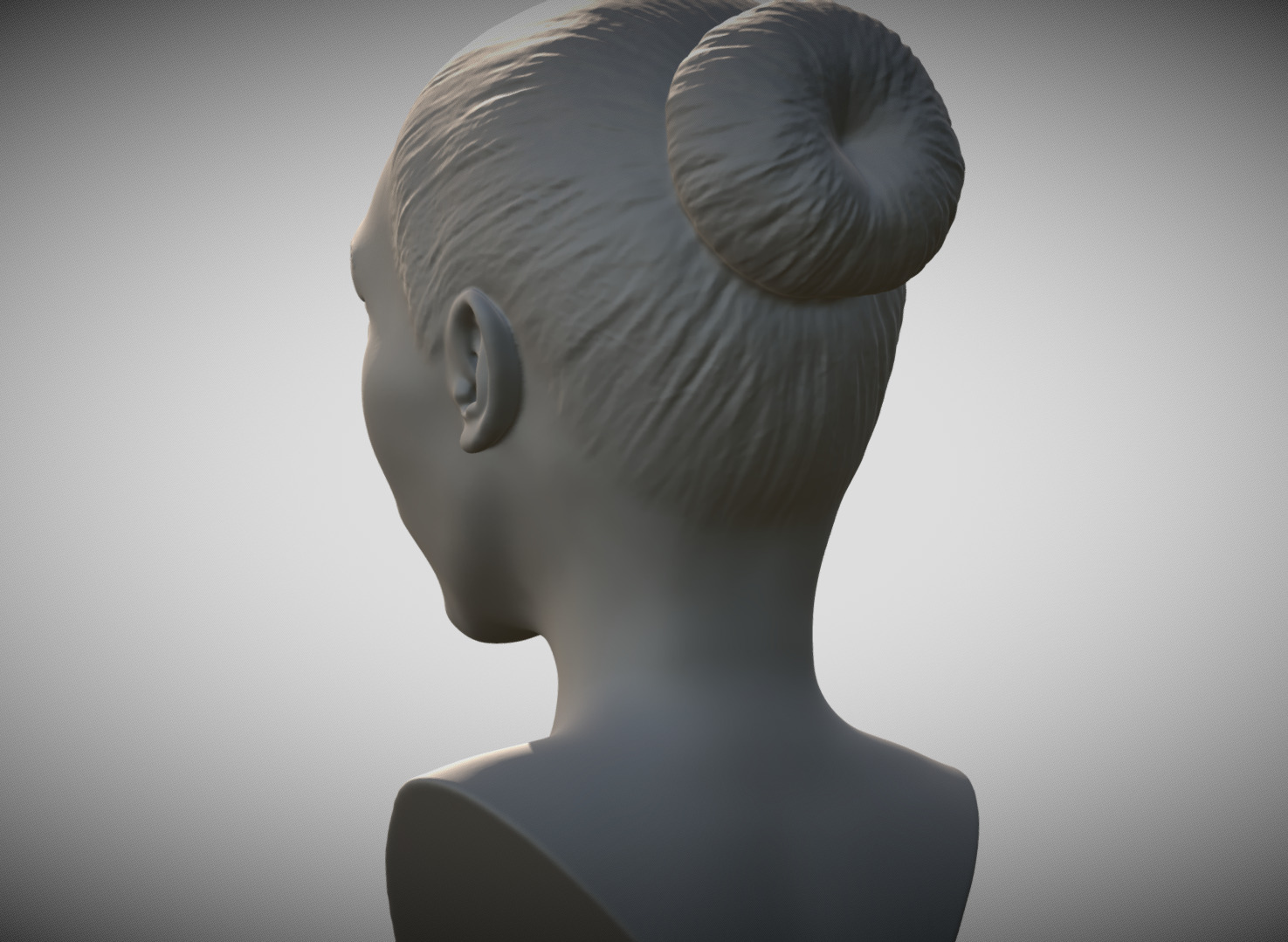 Attractive afroamerican woman bust 3D printing ready 4 3D print model_5