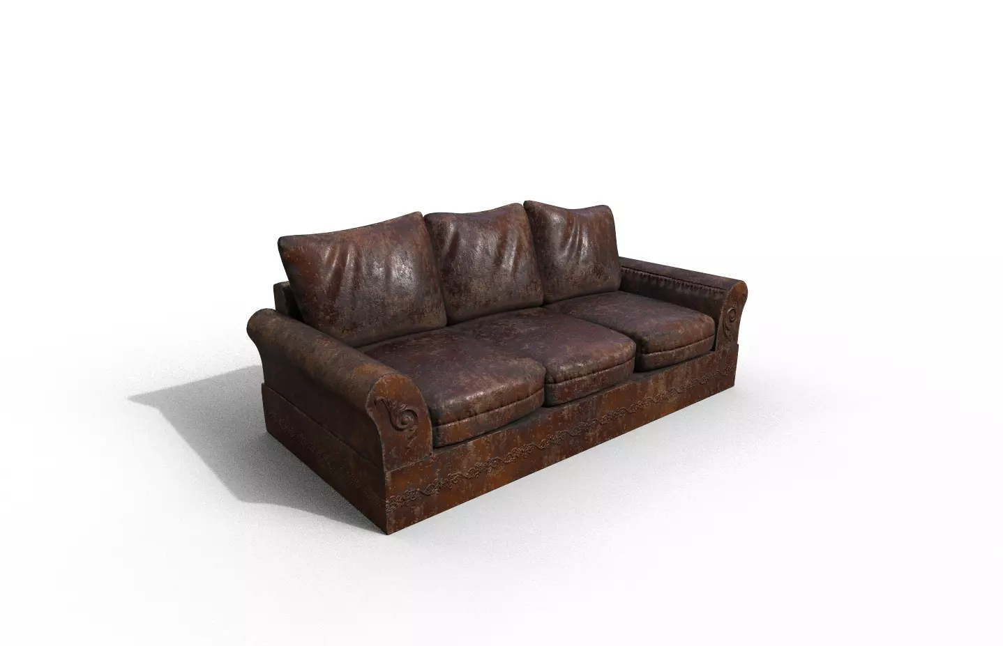 Old High-Quality 3D Sofa Terror Low-poly 3D model_0