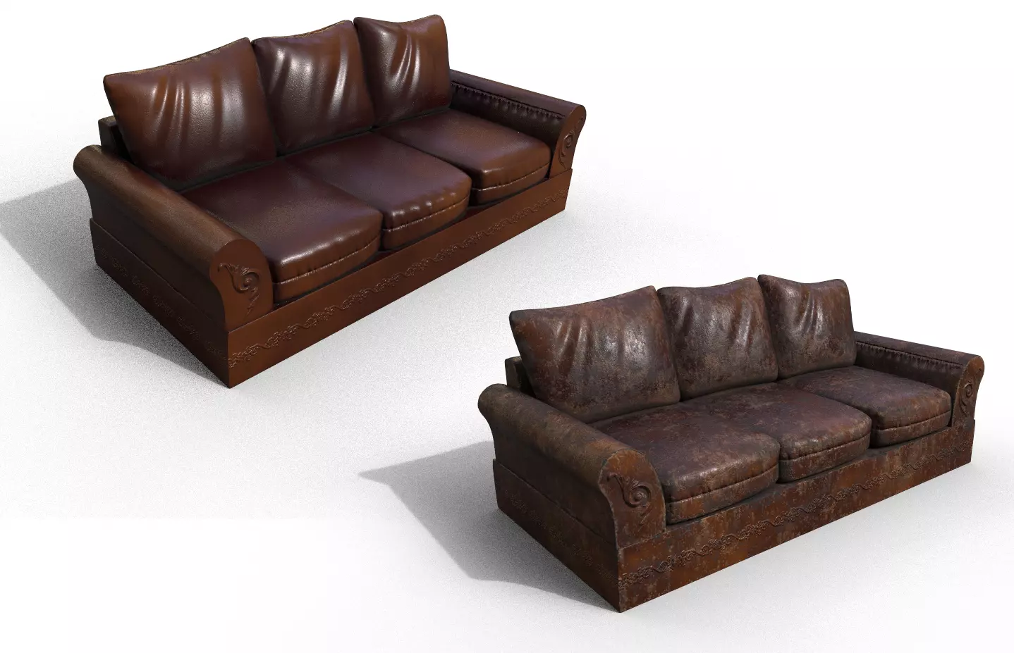 Pack 2 High-Quality 3D Sofa Low-poly 3D model_0