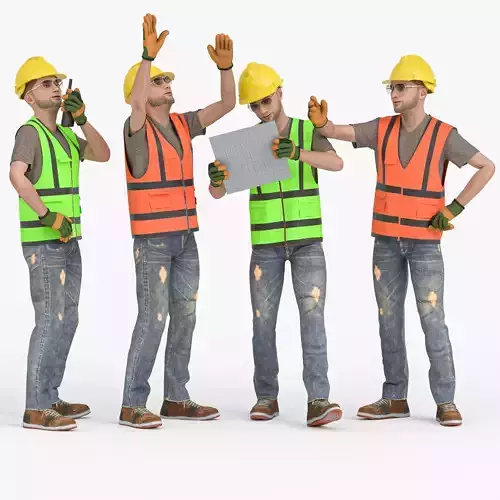 Realistic 3D Construction Worker Outfit - PPE Set