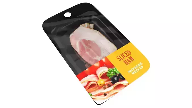 Ham slices with packaging