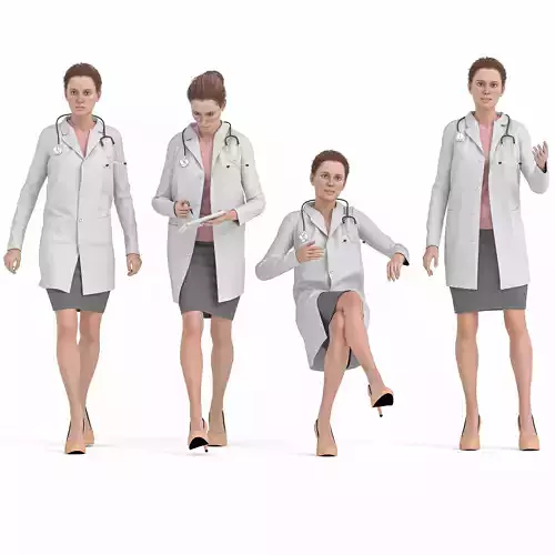 Business Doctor Woman Character - Professional and Archviz Ready