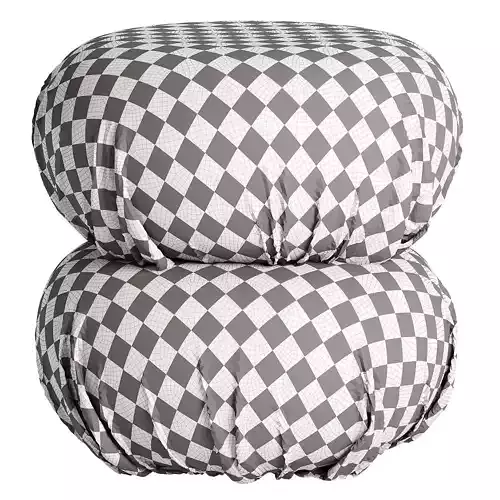 Ruched Dark Beige Velvet Pouf