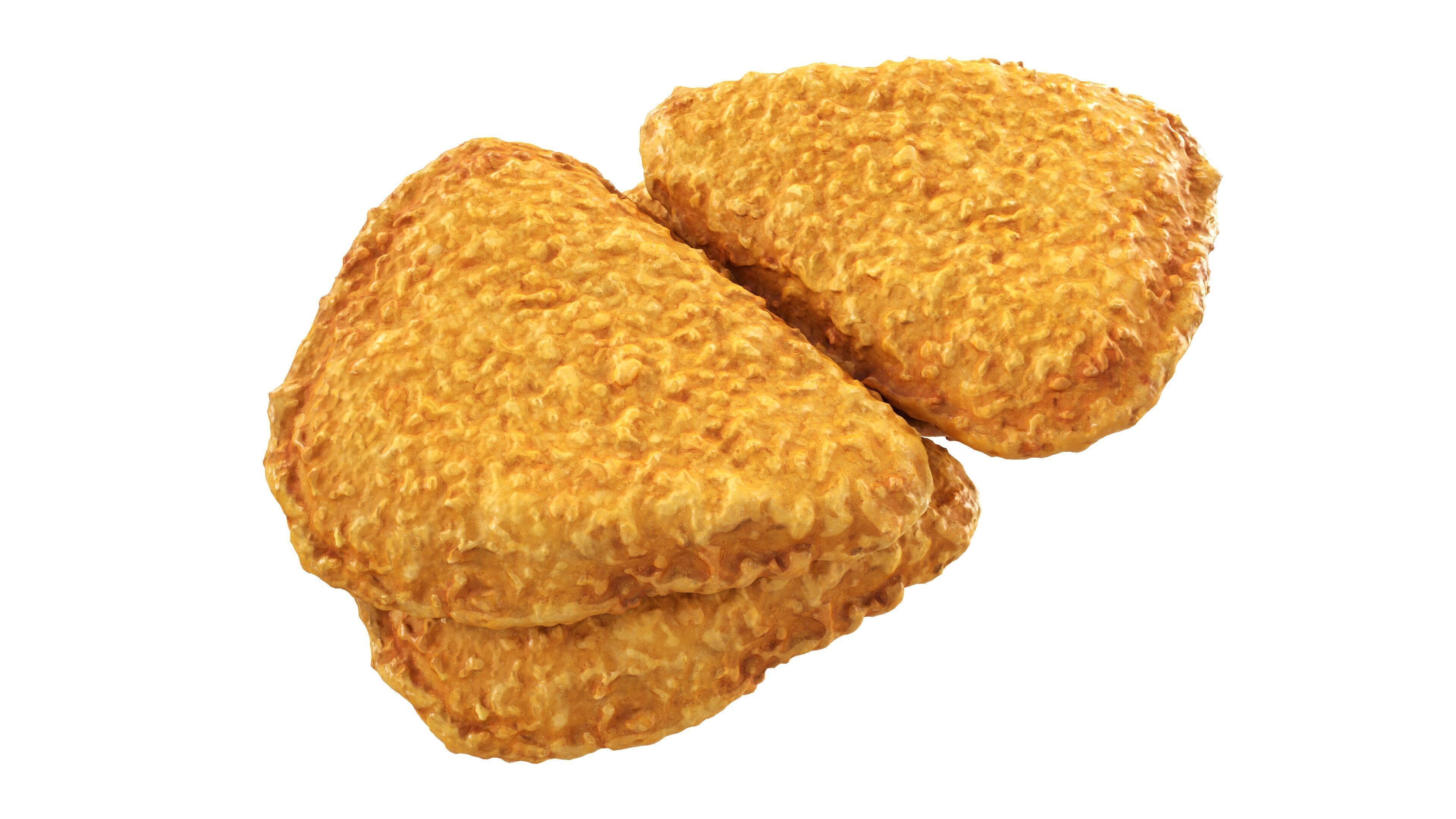 Chicken cutlets in breadcrumbs with packaging Low-poly 3D model_6