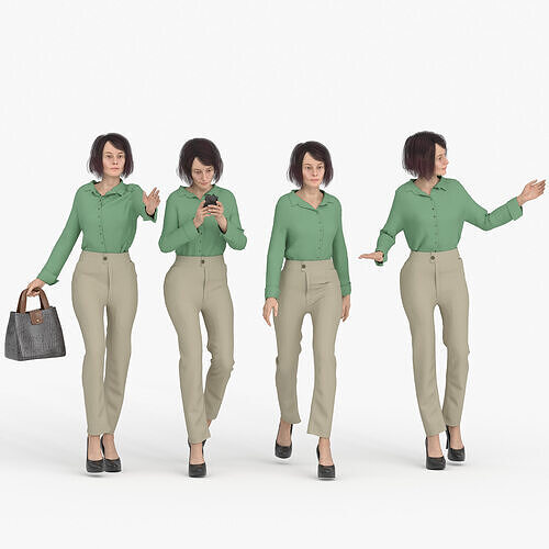  3D Woman Standing Character - Versatile and Archviz Ready Low-poly 3D model