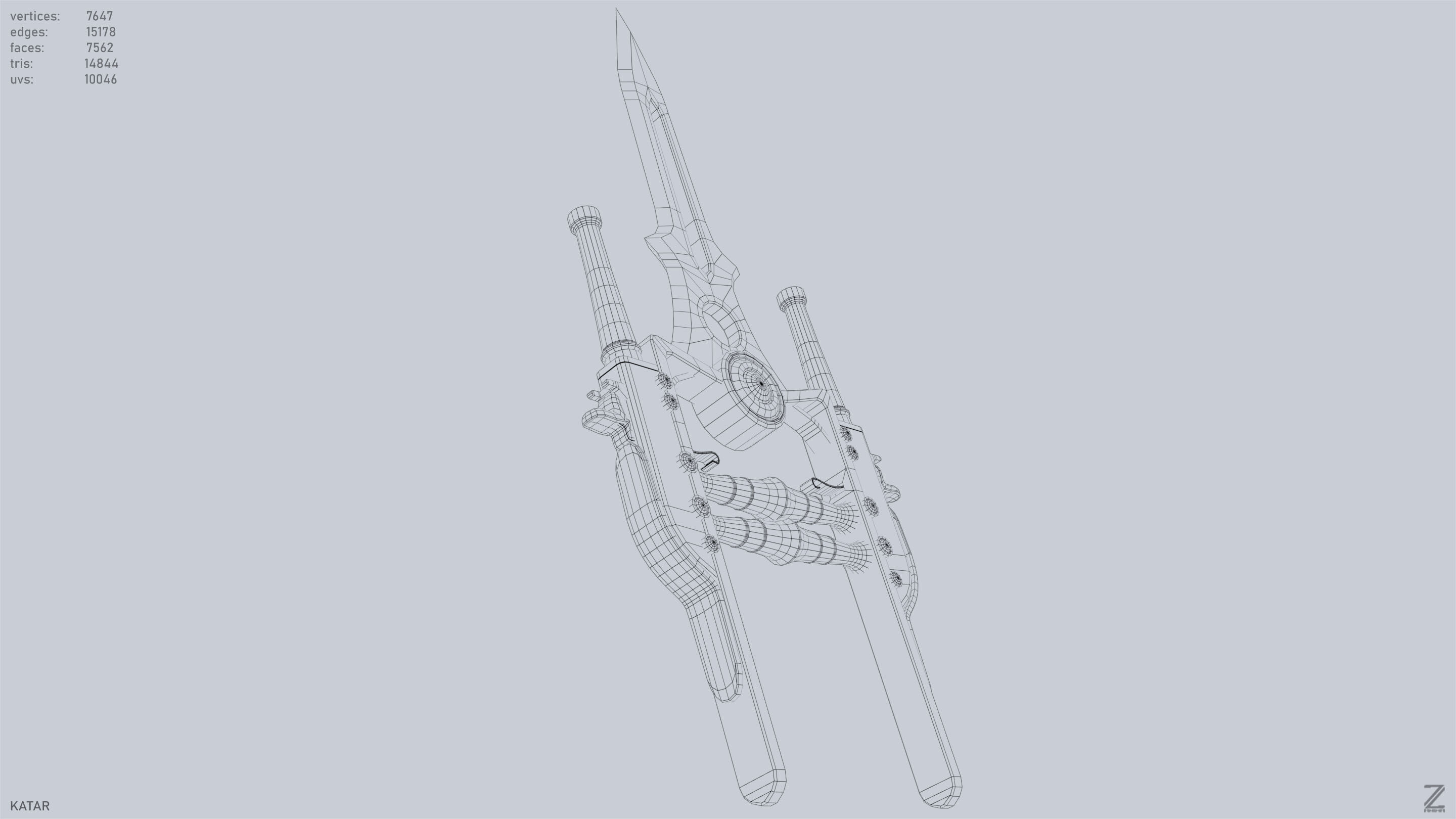 Katar Low-poly 3D model_14