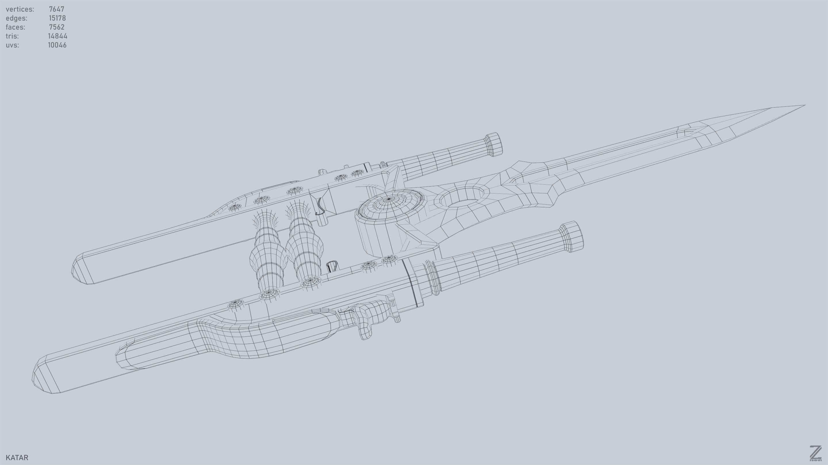 Katar Low-poly 3D model_13