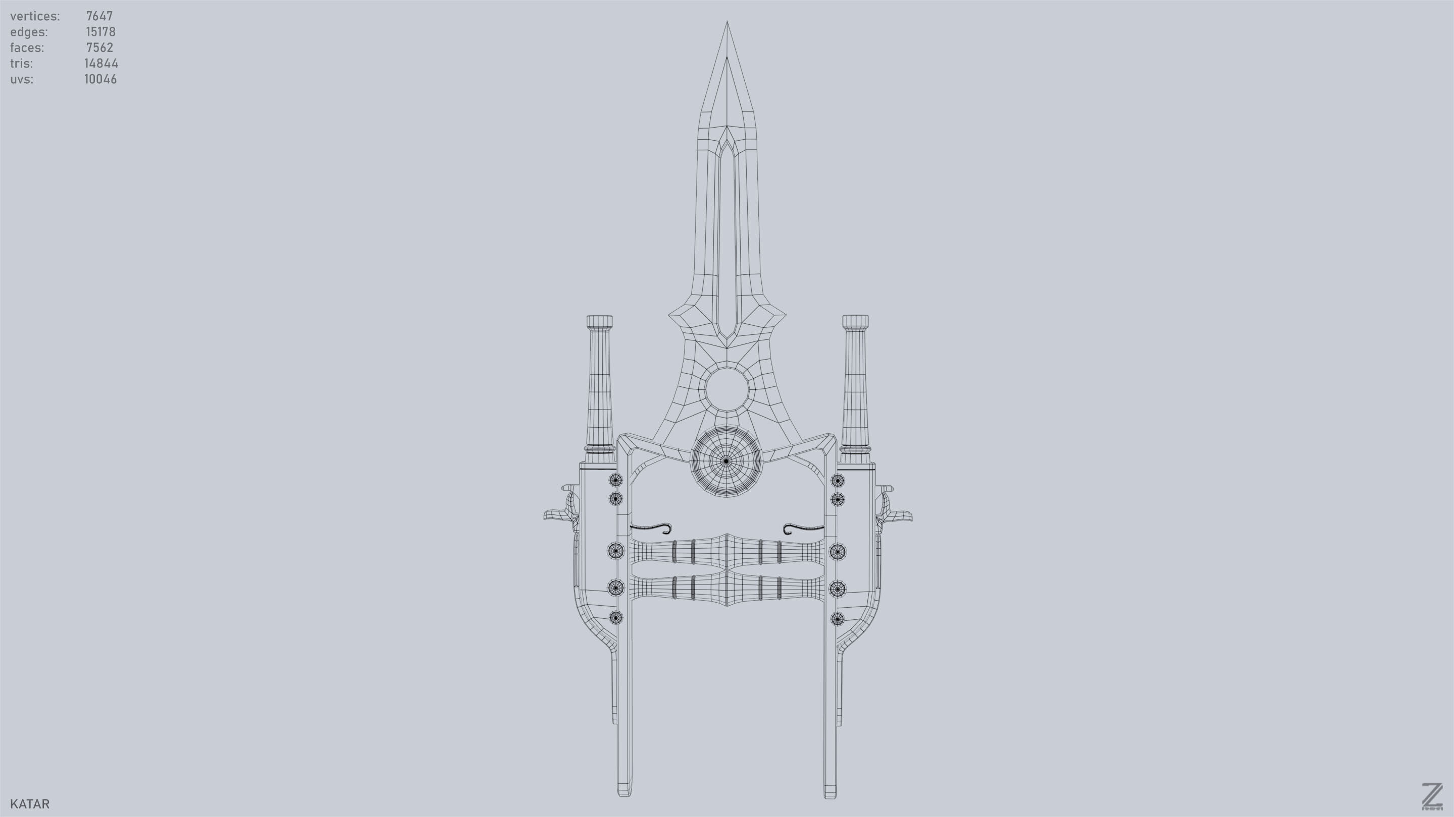 Katar Low-poly 3D model_9