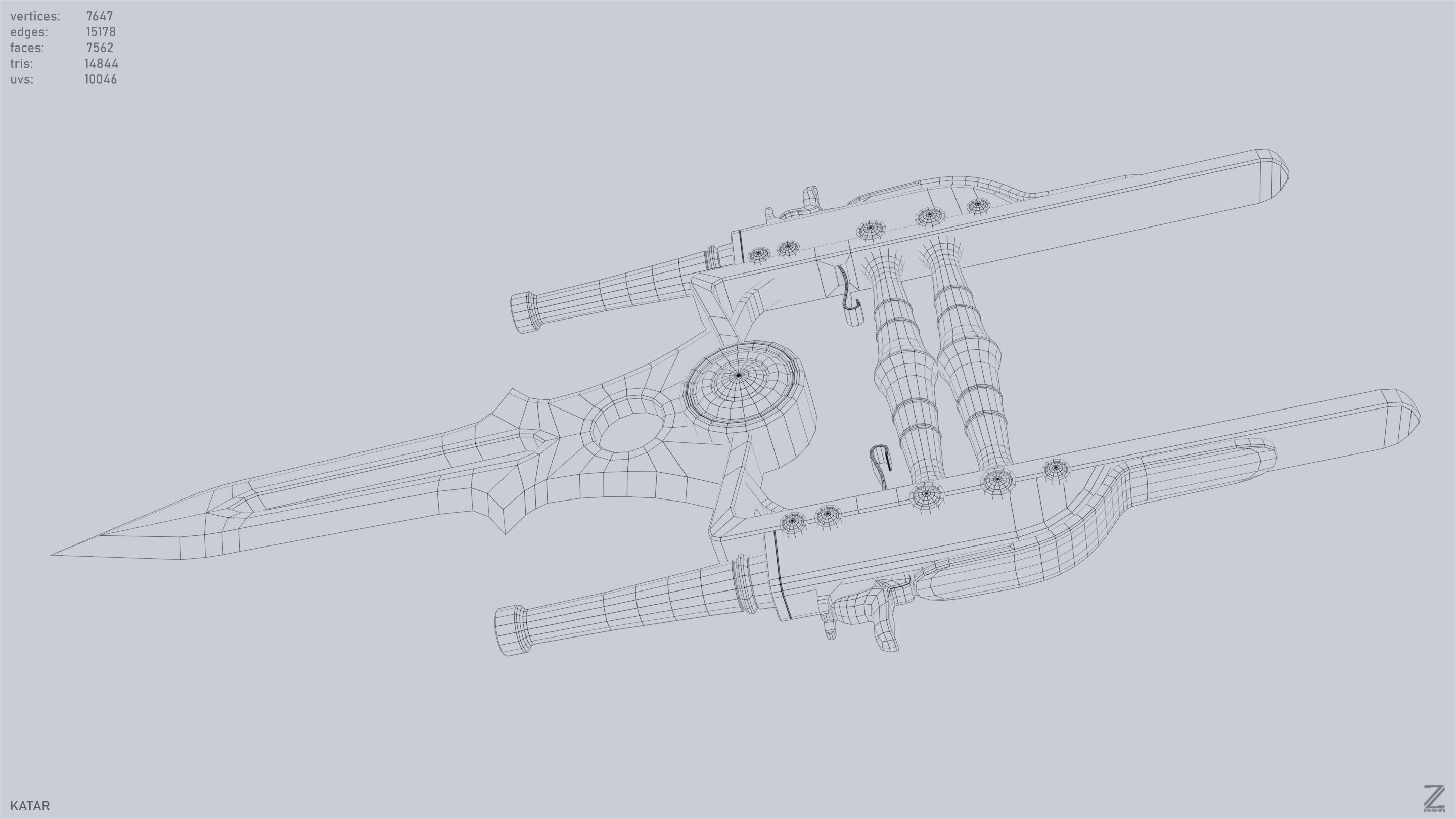 Katar Low-poly 3D model_11