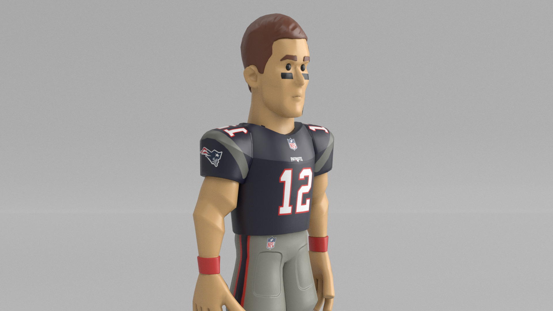 Stylized NFL Football Player Toy 3D Model PBR 4K Textures Low-poly 3D model_5