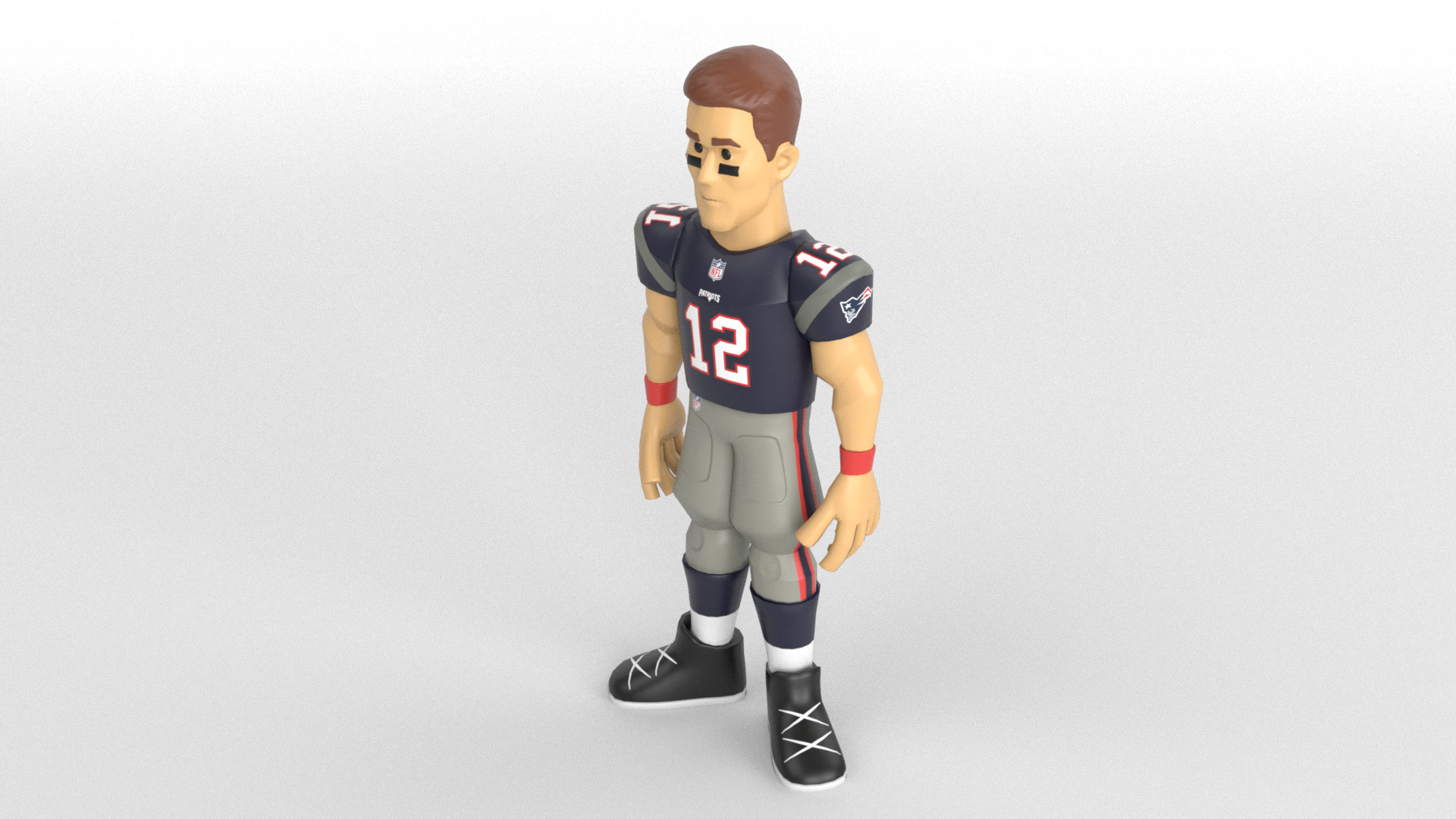 Stylized NFL Football Player Toy 3D Model PBR 4K Textures Low-poly 3D model_7